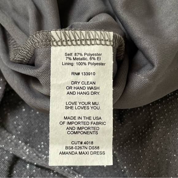 Show Me Your MuMu Dress NWT BRIDESMAID Amanda Maxi Slit Dancin Queen Shine Smoke - Picture 14 of 16